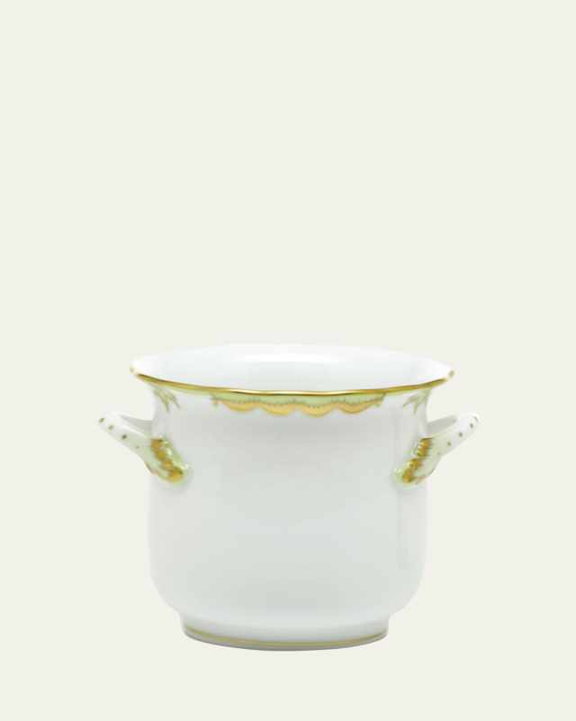 Princess Victoria Green Mini Cache Pot with Handles